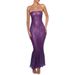 European And American Women's Fashion New Summer Strapless Sequin Sexy Slim Evening Backless Long Dress For Women_ecoleips.com