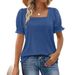 Women's Clothing Spring And Summer New Fashion Simple U Neck Petal Sleeve Loose T Shirt_ecoleips.com
