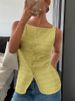 Women's Clothing Elegant Single Breasted Round Neck Sleeveless Slim Fit Vest For Women Solid Color T-Shirt For Formal & Casual For Women_ecoleips.com