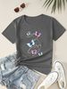 Women's Casual Black T-Shirt Simple round Neck Short Sleeve Breathable Cotton Polyester Top Loose Fit Print Design for Spring/Autumn Summer_ecoleips.com