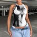 New European And American Ins-style Women's Fashion Clothing With Human Body Print, Tight-fitting, Slim-fit, Sexy_ecoleips.com