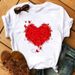 European And American Cross-border Foreign Trade Women's Clothing, Simple Heart-printed Round-neck Short-sleeve T-shirt_ecoleips.com