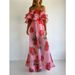 Spring Summer Style Sexy Strapless Irregular Print Ruffled Fashion Set Dress Cross Border Skirt And Top Set for Women_ecoleips.com