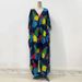 Elegant African Print Maxi Dress With V-Neck - Flowy Chiffon Plus Size Women's Dress For Spring (S-XXXL)_ecoleips.com