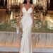 Summer Simple Sleeveless Slim Fit Banquet Dress Cocktail Party Solid Color Elegant Dress Women's Sexy V-Neck Ruffled Robe Dress_ecoleips.com