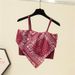 Women's Clothing Silk Scarf Backless Halter Top Women's Paisley Design Ice Silk Breast Pads Spring Wear Short Style Inner Layer Top_ecoleips.com