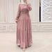 Women's Clothing Muslim Solid Color Temperament Robe With Belt New Dress_ecoleips.com