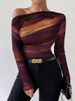 Aria Basics Aria Basics European American Foreign Trade Clothing 2025 Autumn And Winter Fashion Women's Slim-fit Off-shoulder Long-sleeve_ecoleips.com