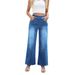 Cross-Border New Plus Size Denim Wide-Leg For Women High Waist Slimming Multi-Pocket Straight Loose Cat Whiskers Casual_ecoleips.com