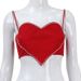 Aria Basics Aria Basics Foreign Trade Women's Fashion Sexy Heart-shaped Rhinestone Strapless Camisole Short Vest Crop Hot Girl Top Female_ecoleips.com
