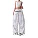 Women's American Style Trendy Wide Leg Pants Hip Hop Jazz Retro Casual Loose Curved Blade with Layered Back Flaps And Tie up Design_ecoleips.com