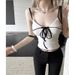 Y2K Cami Top With Bow Knot Front Spaghetti Strap Crop Tank Top Summer Women Shoujo Girl Top Outfit_ecoleips.com