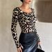 European And American Cross-border 2026 Autumn New Leopard Print Large Round Neck Slim-fit Long-sleeve T-shirt_ecoleips.com
