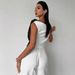 Women's Clothing Summer New Color Matching Oblique Shoulder Pleated Edge Slim Fit Thin Versatile Temperament Commuter Tops For Women_ecoleips.com