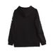 Minimalist Letter Print Hoodie And Jogger Set Casual Two-Piece Outfit for Women in Black/White Sizes S-XXL_ecoleips.com