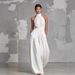 Women's Elegant Slim Fit Jumpsuit Halter Neck Backless Sleeveless Summer New Solid Color Style_ecoleips.com