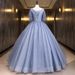 Women's Clothing Stage Performance Ball Gown – Elegant V-Neck A-Line Dress For Vocal Recitals & Hosting (XS-XXXL, Flared Skirt, Slimming Fit)_ecoleips.com