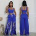 Women's Clothing Suspender Top With Lace Up Fashionable Loose Wide Leg Pants Two Piece Suit For Women_ecoleips.com