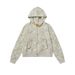 WD069 High-end Street Style Hot Girl Jacket, Retro Women's Trendy Short Deconstructed Design Hooded Cardigan Sweatshirt_ecoleips.com
