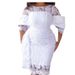 Plus Size Women's Floral Embroidery Dress – Water-Soluble Lace Trim, Mid-Waist Ribbon Detail (Breathable Polyester, Boho Chic)_ecoleips.com