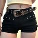 American Style Spicy Girl Dark Y2K Bodycon Black With Rivet Design Denim Ultra Shorts For Women Low Waist Slimming Hot_ecoleips.com
