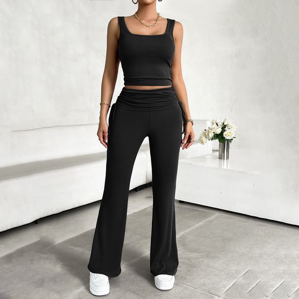 DiYun Foreign Trade Independent Site European American Women's Clothing 2024 Spring/Summer Casual Solid_ecoleips.com