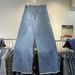 Women's Clothing Same Style Full Of Diamonds Galaxy Denim Wide Leg Straight Leg Slimming And Fashionable Raw Edge Trousers_ecoleips.com