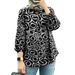 Modest Floral Print Muslim Blouse – 3D Embroidery Bubble Sleeve Top (S-5XL) – Breathable Polyester_ecoleips.com