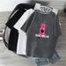 Women's Short Sleeved T-Shirt round Neck Loose Fit mid Length Summer Style Trendy Student Top Bear Pattern_ecoleips.com
