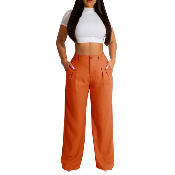 AL241 Women's Linen Cotton Casual Pants Breathable Straight Leg Long Summer Trousers for Latin American European Styles_ecoleips.com