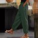 Suitable For All Seasons Spring And Autumn New Cotton Linen Solid Color Fashion Daily Side Pocket Elastic Waist Casual Women's Pants_ecoleips.com
