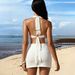 Summer Slim Fit Women's Dress Style Sleeveless Halter Neck Tie Hollow Out Design Lace Bodycon_ecoleips.com