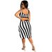 FM6253 2025 Women's Fashion Striped Sexy Hip-Exposing Two-Piece Dress Nightclub_ecoleips.com