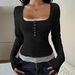 Women's Slim Fit Lace Long Sleeve T-Shirt Breathable Summer Top Sweet Spicy_ecoleips.com