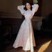 Women's Clothing High End Design Rhinestone Stitching Dress Sexy Organza Dress_ecoleips.com
