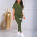 Women's round Neck Long Sleeve Two Piece Suit Summer Style Top And Trousers Set European And American Cross Border Spot Supply_ecoleips.com