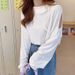real-shot Autumn Hooded Cotton Solid Color Versatile Off-shoulder Loose Lightweight Hoodie Jacket Top For_ecoleips.com