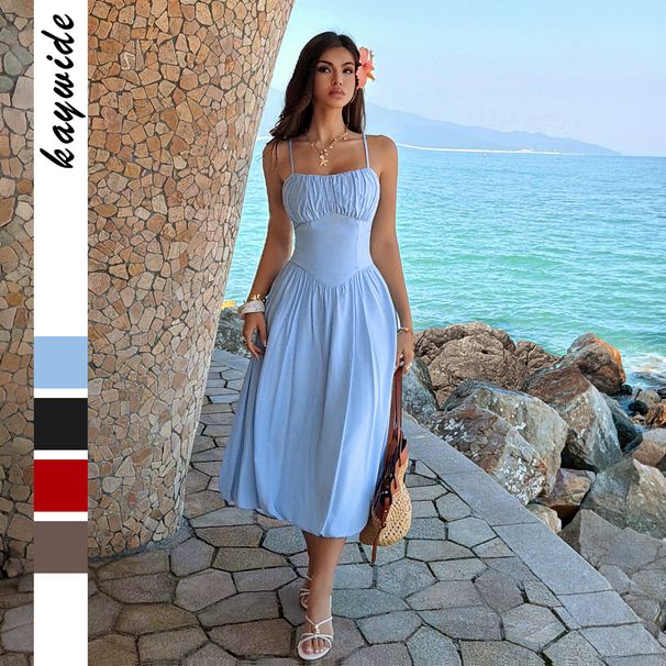 Diyun European And American Resort Style Versatile Strapless Long Dress Women's Clothing 2026 Summer Independent_ecoleips.com