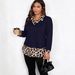 2026 Hot Girl Leopard Print Patchwork Collared Long Sleeve T-shirt For Women, New Spring European And American Style_ecoleips.com
