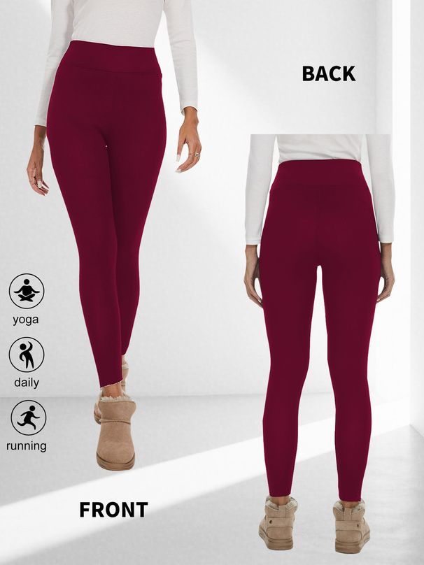 Women's Clothing Fleece-Lined Leggings For Women - Warm Thermal Stretch Pants, High Waist Tights For Winter, Soft & Comfortable, Plus Size Available_ecoleips.com