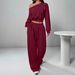 Women's Off-Shoulder Sweater Set - Long Sleeve Knit Top & Lounge Pants (S-XXL) | Casual Streetwear In 7 Colors_ecoleips.com