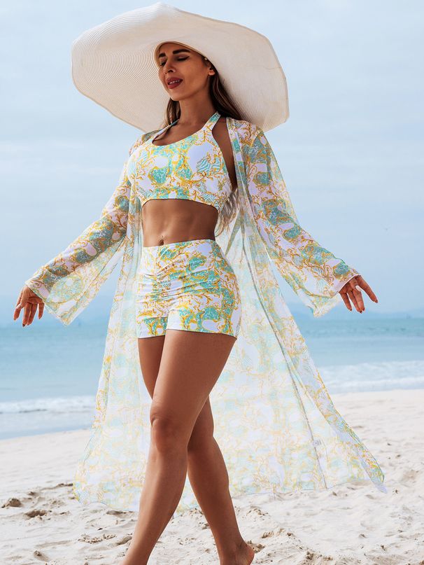 Women's Clothing New High End Fashion Sexy Ladies Three Piece Bikini Bikini Multi Color Printed Women's Swimsuit_ecoleips.com