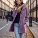 Women's Clothing Elegant Winter Wool Coat For Women - Vintage Style Long Coat With Half High Collar, Multiple Pockets, Slim Fit, Warm & Stylish_ecoleips.com