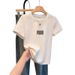 Summer New Style Women's White Cotton T-Shirt Short Sleeve Slimming Simple Versatile Elegant Base Layer Top_ecoleips.com