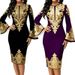 Women's Floral Print Bell Sleeve Midi Dress - Elegant Chiffon A-Line Dress For Party & Casual Wear_ecoleips.com