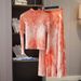 Verve Muslim Pleated New Fashionable Elastic Printed Top Stylish Slimming Skirt Two-Piece Set_ecoleips.com