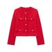 Women's Clothing Flap Round Neck Short Jacket_ecoleips.com