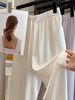 Women's Water Gloss Satin Silky Acetate Wide Leg Pants Drawstring Ice Silk Cool Casual Straight Leg Pants Spring Summer 2026 New Style_ecoleips.com