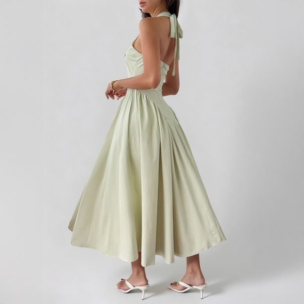 DiYun European And American Evening Halter Neck Elegant Long Dress Women's Clothing 2025 Autumn/Winter_ecoleips.com