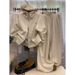 Women's Clothing Two Piece Set Fleece Lined Hooded Sweatshirt And High Waisted Slimming Wide Leg Pants Casual Sportswear_ecoleips.com